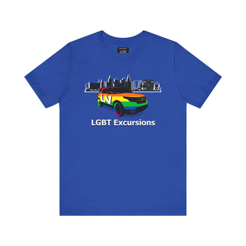 LLEG: "LV LGBT EXCURSIONS" - QR CODE RS - BB - Unisex Jersey Short Sleeve Lightweight Tee