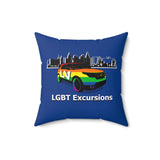 LLEG: "LV LGBT EXCURSIONS" - Throw Pillow - Royal Blue