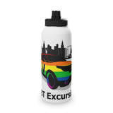 LLEG: "LV LGBT EXCURSIONS" - Stainless Steel Water Bottle w/Sports Lid