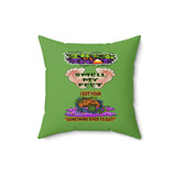 HD-HW #1: "TRICK OR TREAT..." - Square Pillow - Slime Green