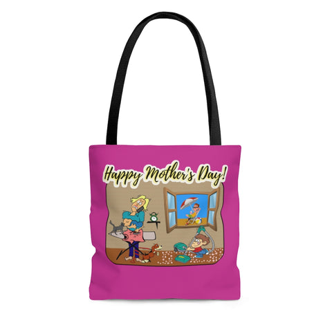 HD-MD #2: "Happy Mother's Day!" -  Tote Bag - Fuschia