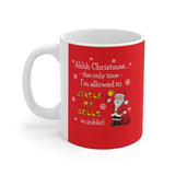 HD-C #1: "Ahhh Christmas..." - 11oz Mug - Red (WHITE LETTERS)