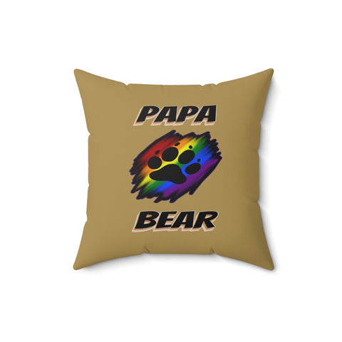 HD-LP #1: "PAPA BEAR" - Square Pillow - Gold Knight