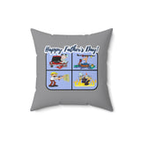 HD-FD #2: "Happy Father's Day!" - Square Pillow - Raider Grey