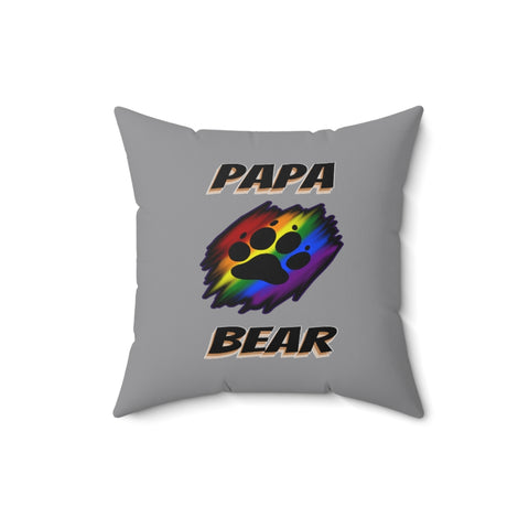 HD-LP #1: "PAPA BEAR" - Square Pillow - Raider Grey