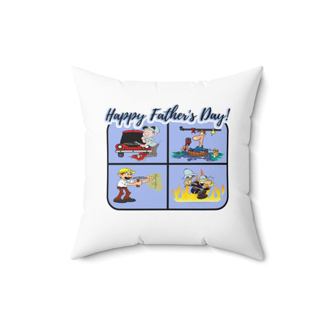 HD-FD #2: "Happy Father's Day!" - Square Pillow - White