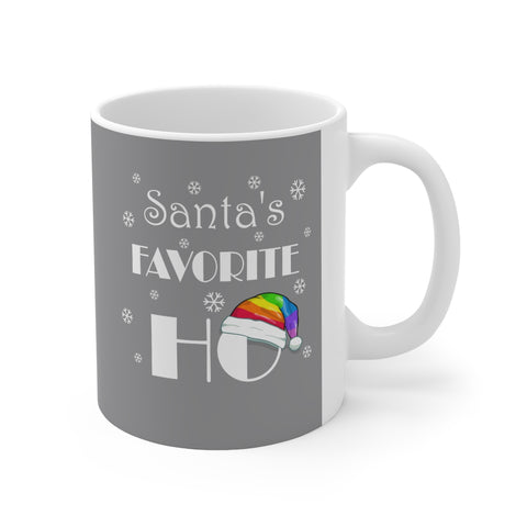 HD-C #3.1: "Santa's FAVORITE..." - 11oz Mug - Raider Grey - RAINBOW HAT