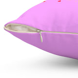HD-VD #2: "WHEN IS THIS LITTLE GUY..." - Square Pillow - Pink