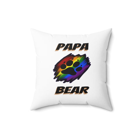 HD-LP #1: "PAPA BEAR" - Square Pillow - White