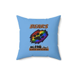 HD-LP #3: "BEARS LAS VEGAS" - Square Pillow - Aqua