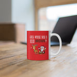 HD-C #2: "GUESS WHOSE NOSE..." - 11oz Mug - Red (WHITE LETTERS)