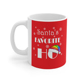 HD-C #3.1: "Santa's FAVORITE..." - 11oz Mug - Red - RAINBOW HAT