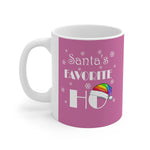HD-C #3.1: "Santa's FAVORITE..." - 11oz Mug - Pink - RAINBOW HAT