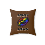 HD-LP #2: "BABY BEAR" - Square Pillow - Mocha