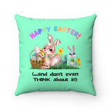 HD-EST #1: "HAPPY EASTER!..." - Square Pillow - Mint Green