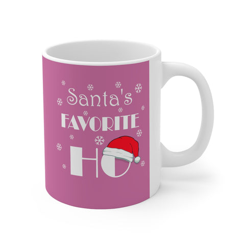 HD-C #3: "Santa's FAVORITE..." - 11oz Mug - Pink - RED HAT