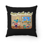 HD-MD #2: "Happy Mother's Day!" - Square Pillow - Black
