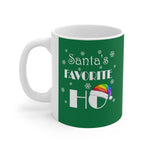 HD-C #3.1: "Santa's FAVORITE..." - 11oz Mug - Green - RAINBOW HAT