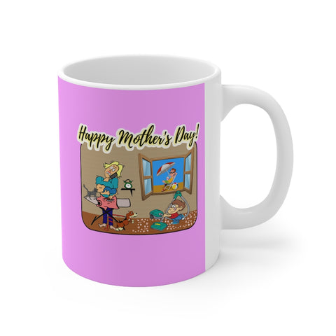 HD-MD #2: "Happy Mother's Day!" -  11oz Mug - Pink